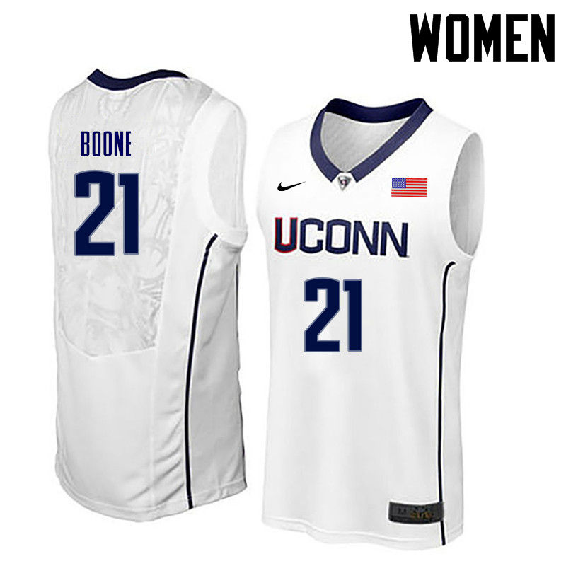 Women Uconn Huskies #21 Josh Boone College Basketball Jerseys-White